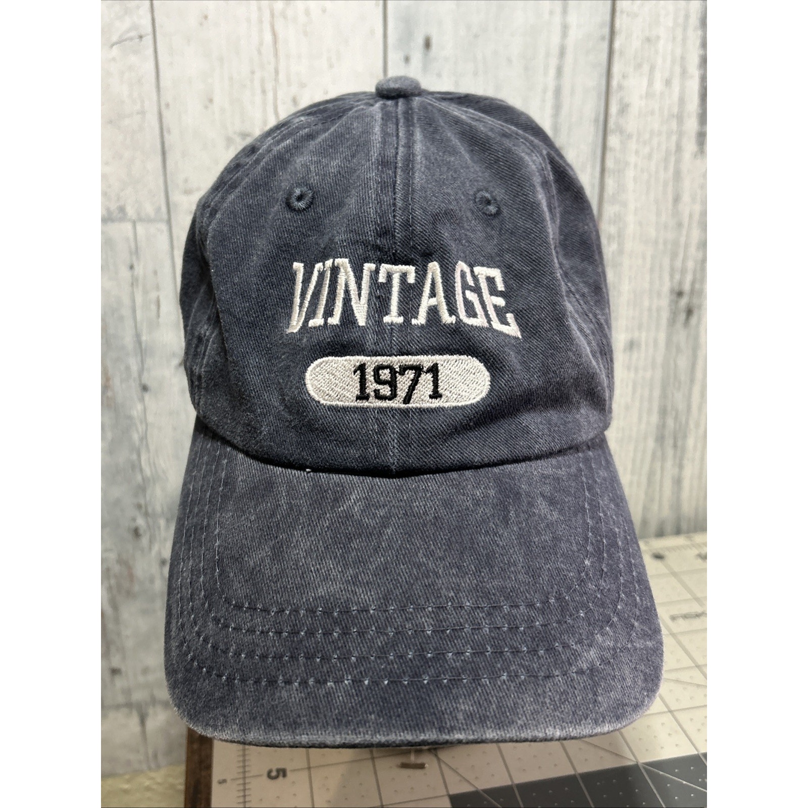 Vintage 1971 Baseball Cap Hat Faded BlueGray Nissi Caps Brand Adjustable